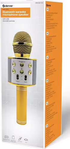 Micrófono Karaoke DENVER Bluetooth Dorado (KMS-20GOMK2) | 5706751068423 imagen 6