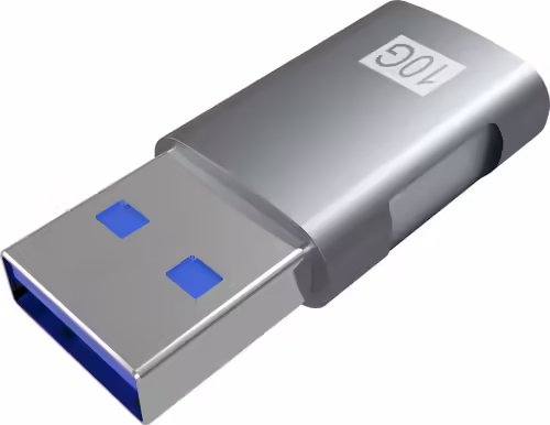 AISENS Mini Adaptador USB 3.2 GEN2 10G 3A, Tipo USB-C/H-A/M, Gris | A108-0655 | 8436574707656 imagen 2