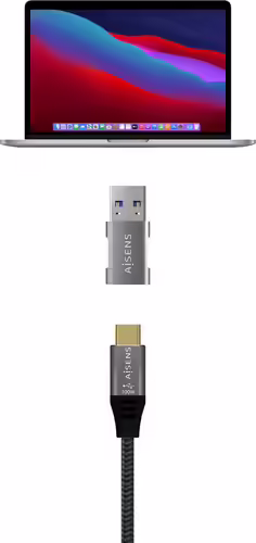 AISENS Mini Adaptador USB 3.2 GEN2 10G 3A, Tipo USB-C/H-A/M, Gris | A108-0655 | 8436574707656 imagen 4