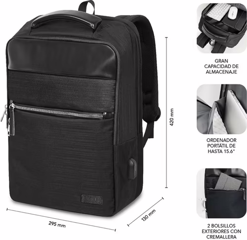 SUBBLIM Mochila de negocios Business V2 AP Backpack 16`` Negro | SUB-BP-2BL1015 | 8436586742126 imagen 4