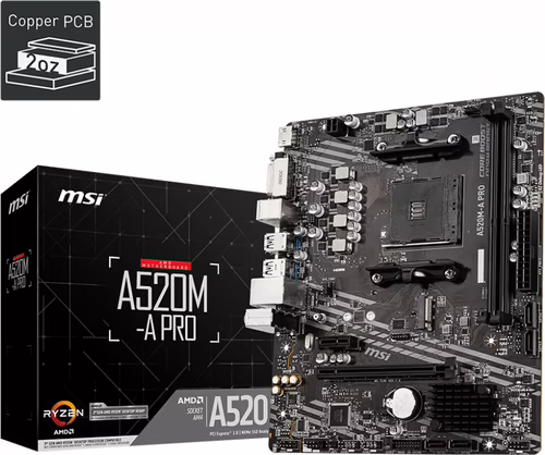 MSI A520M-A PRO: (AM4) 2DDR4  DVI HDMI mATX | 911-7C96-001 | 4719072749927 imagen 5