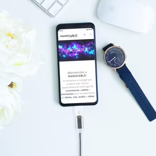 Nanocable Lightning/M a mUSB/H Blanco (10.10.4100) | 8433281010758 imagen 5