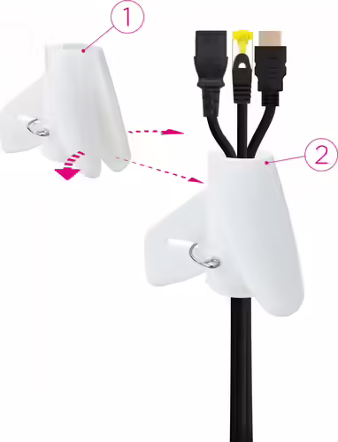 Nanocable Organizador de Cables Flexible 25 mm, Blanco, 2 m | 10.36.0002-W | 8433281012448 imagen 2