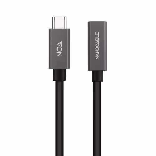 Nanocable USB-C/M a USB-C/H 0.5m Negro (10.01.4400) | 8433281014084 imagen 2
