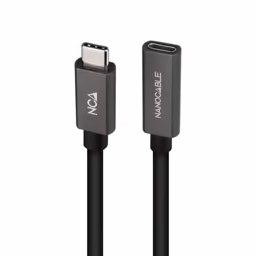 Nanocable USB-C/M a USB-C/H 0.5m Negro (10.01.4400) | 8433281014084 imagen 3