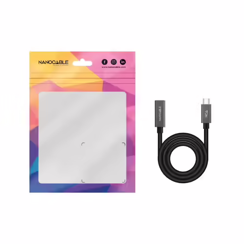 Nanocable USB-C/M a USB-C/H 0.5m Negro (10.01.4400) | 8433281014084 imagen 6