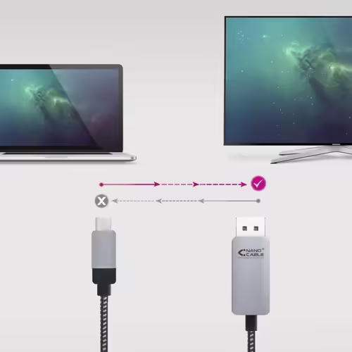 Cable conversor nanocable usb tipo- c macho a displayport macho 1.8m aluminio ne | 10.15.5002 | 8433281009882 imagen 5