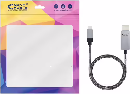 Cable conversor nanocable usb tipo-c macho a hdmi macho 3m aluminio negro 10.15. | 10.15.5103 | 8433281009905 imagen 6