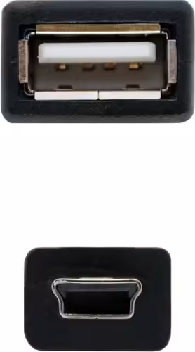 Nanocable MiniUSB-B/M a USB-A/H 15cm Negro (10.01.3800) | 8433281006621 imagen 2