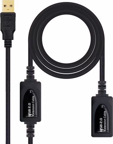 Nanocable USB-A/M a USB-A/H 15m Negro (10.01.0213) | 8433281007031 imagen 3