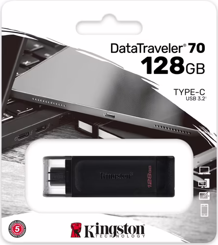 Pendrive Kingston 128Gb USB-C 3.0 Negro (DT70/128GB) | 0740617305371 imagen 7