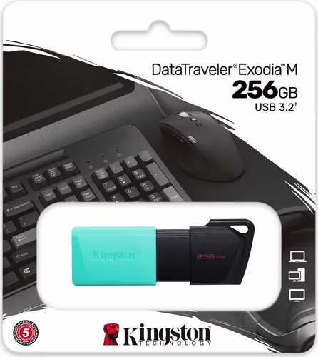 Pendrive Kingston 256Gb USB-A Neg/Turquesa (DTXM/256GB) | 0740617326383 imagen 6