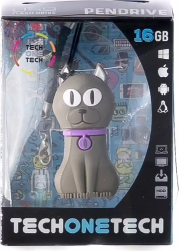 Tech one Tech The Cat Pendrive USB 2.0 32gb TEC5133-32 | 8436546592969 imagen 3