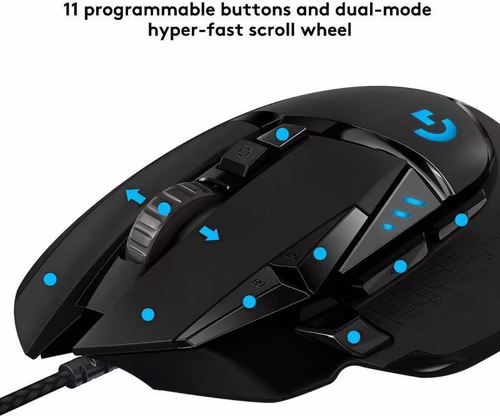 LOGITECH G502 RATON HIGH PERFORMANCE GAMING USB NEGRO 910-005471 | 5099206080270 imagen 2