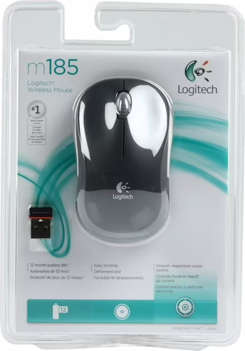 Ratón LOGITECH M185 Wireless 1000dpi Gris (910-002235) | 5099206027275 imagen 4