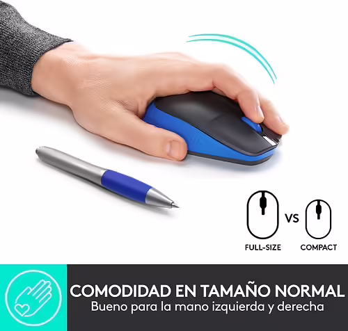 Ratón LOGITECH M190 Óptico RF 1000dpi Azul (910-005907) | 5099206091849 imagen 7