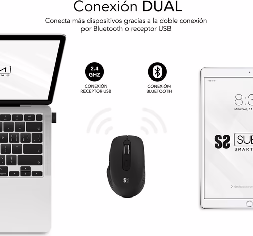 Ratón SUBBLIM Curve Bluetooth Negro (SUBMO-EDCUR01) | 8436586742997 imagen 2