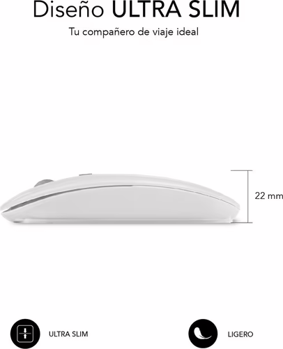 RATON INALAMBRICO BLUETOOTH DUAL BATERIA BLANCO SUBBLIM | DFLAT21 | 8436586742256 imagen 3