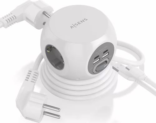 Regleta AISENS 3Schuko 4USB Interruptor (ASPS-2A2C04-W) | 8436574709445 imagen 3