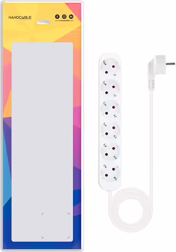 Nanocable Regleta de Enchufes con 6 Tomas, 1.4 m, Blanco | 10.37.0006-NS | 8433281014039 imagen 3