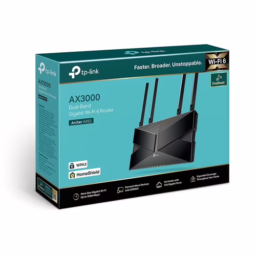Router TP-Link AX3000 WiFi 4xRJ45 Negro (Archer AX53) | 4897098683088 imagen 4