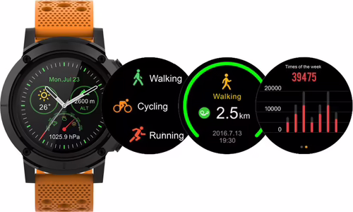 Smartwatch DENVER 1.3`` BT GPS Naranja (SW-510 ORANGE) | SW-510 BLACK+ORANGE STRAP | 5706751046988 imagen 5