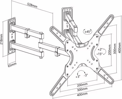 Soporte Pared EQUIP 23``-55`` Inclinable 45Kg (EQ650328) | 4015867225752 imagen 8