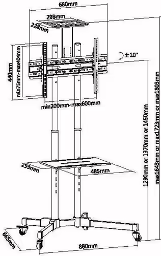 SOPORTE TV EQUIP SUELO 37P A 70P 650603 | 4015867199299 imagen 7