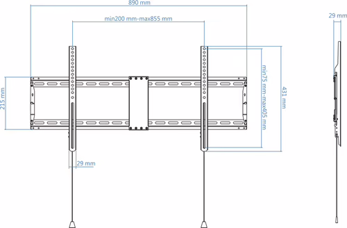 Soporte de Pared TOOQ 43``-90`` Fijo Negro (LP4390F-B) | 8433281010017 imagen 7