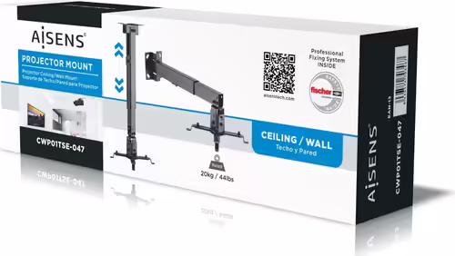 AISENS CWP01TSE-047 SOPORTE PROYECTOR INCLINABLE TECHO NEGRO | 8436574703467 imagen 9