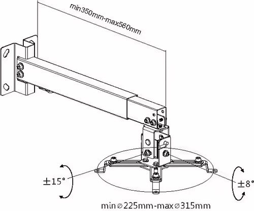 EQUIP SOPORTE PARA PROYECTOR INCLINABLE BLANCO 650703 | 4015867197905 imagen 4