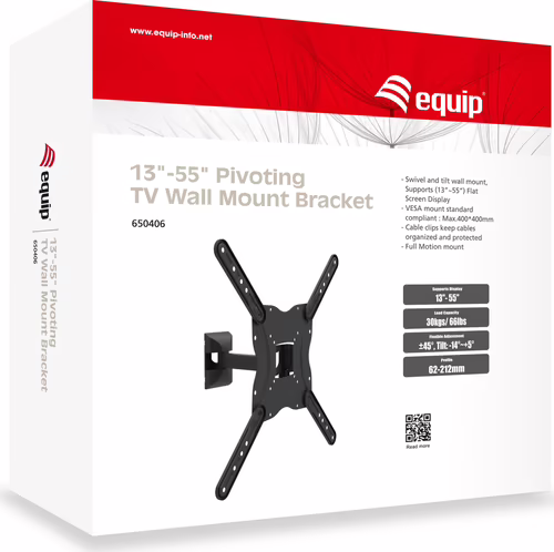 Soporte Pared EQUIP 13``-55`` Pivotante 30Kg (EQ650406) | 4015867209196 imagen 3