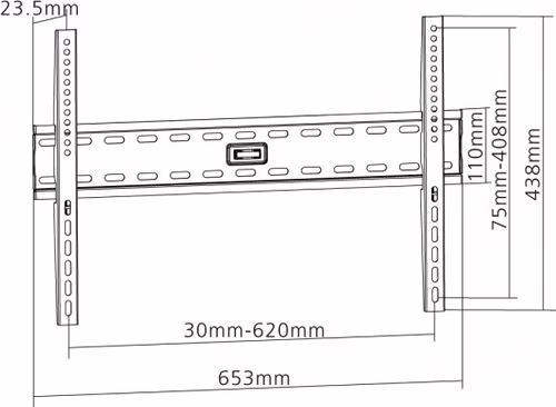 Soporte Pared EQUIP Fijo 37``-70`` 40kg Negro (EQ650330) | 4015867186732 imagen 2
