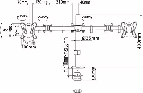 Soporte de Mesa EQUIP 13``-27`` Gira/Inclina (EQ650152) | 4015867207185 imagen 3