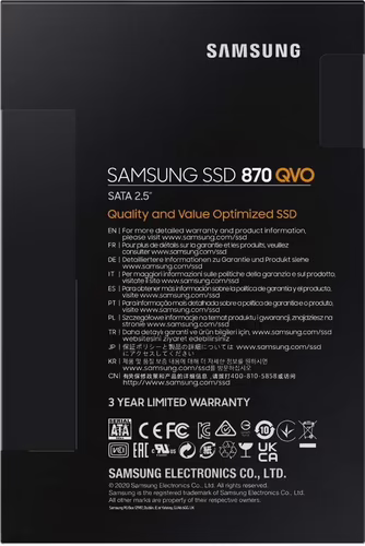 Disco ssd samsung 870 qvo 1tb sata 3 MZ-77Q1T0BW | 8806090396038 imagen 7