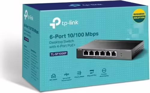 TP-LINK switch Fast Ethernet (10/100) EnergÍa sobre Ethernet (POE) Negro | TL-SF1006P | 6935364030933 imagen 3