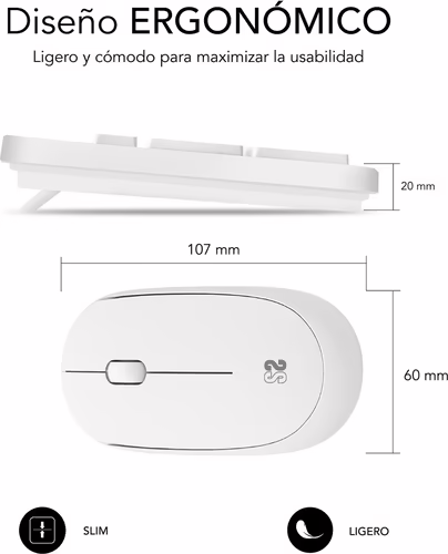 T+Ratón SUBBLIM Business Slim RF Blanco (SUBKBC-CSSW11) imagen 3