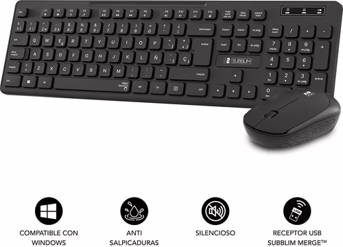 T+Ratón SUBBLIM Business Slim RF Negro (SUBKBC-CSSW10) | 8436586742379 imagen 2