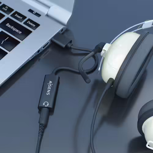 AISENS Conversor USB-A a Audio 48KHz, USB-A/M-Jack 3.5/H, Negro, 10 cm | A106-0770 | 8436574709810 imagen 4