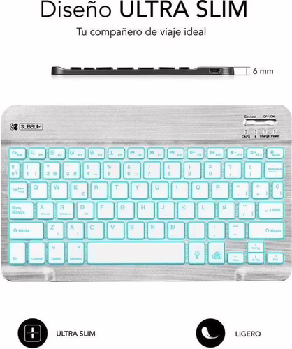 Teclado SUBBLIM Retroiluminado BT Plata(SUB-KBT-SMBL30) | 8436586740580 imagen 3