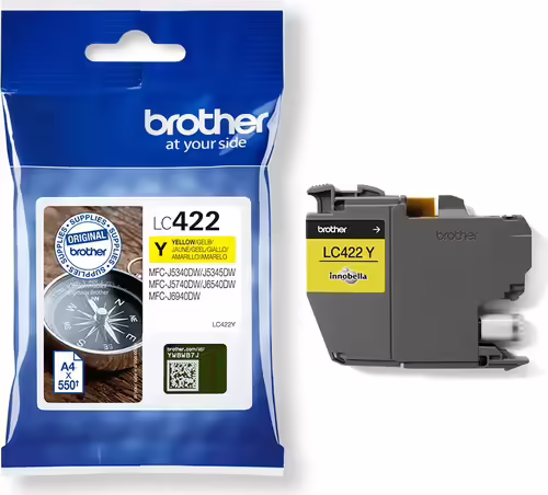 Brother LC-422Y cartucho de tinta 1 pieza(s) Original Amarillo | LC422Y | 4977766815574 imagen 2