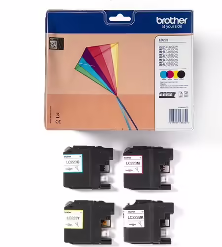 CARTUCHO BROTHER LC-223 PACK CIAN MAGENTA AMRILLO NEGRO LC223VALBP | 5014047566851 imagen 3