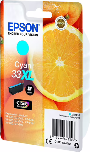Tinta Epson 33XL T3362 Cian 8.9ml (C13T33624012) | 8715946626307 imagen 4