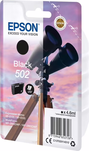 Tinta Epson 502 Negro 4.6ml 210 pág (C13T02V14010) | 8715946652726 imagen 2