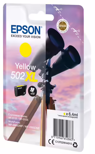CARTUCHO TINTA EPSON 502XL AMARILLO C13T02W44010 | 8715946652863 imagen 2