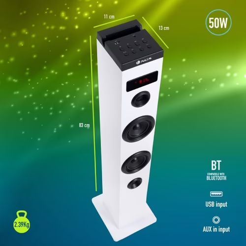 Torre de Sonido NGS 50W Bluetooth USB (SKYCHARMWHITE) | 8435430618624 imagen 5