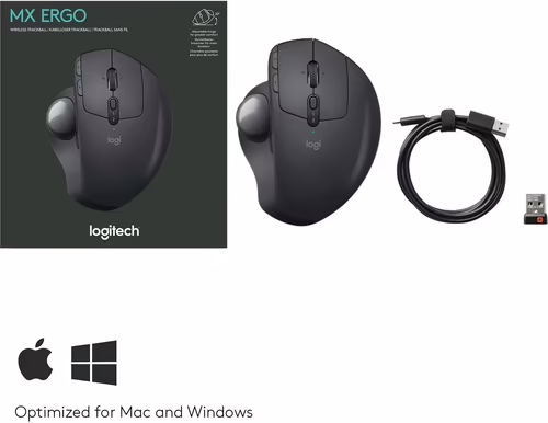 LOGITECH TRACKBALL MX ERGO RATON LASER WIRELESS UNIFYING  y BLUETOOTH GRAPHITE 9 | 910-005179 | 5099206073081 imagen 3