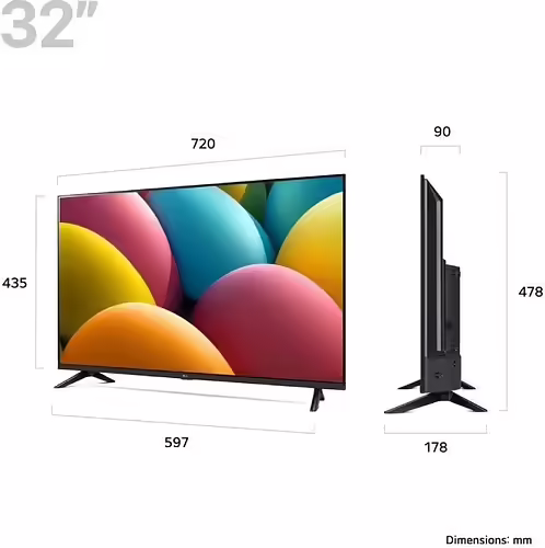 TV LG 32`` D-LED FHD WiFi Smart TV Negro (32LR60006LA) imagen 2