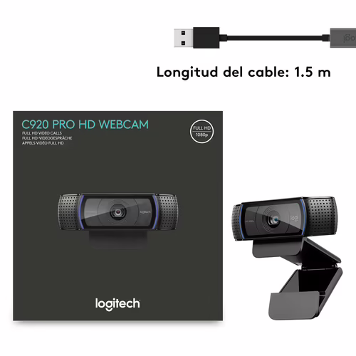 LOGITECH C920 WEBCAM HD PRO 15MP USB 2.0 960-001055 | 5099206061309 imagen 9
