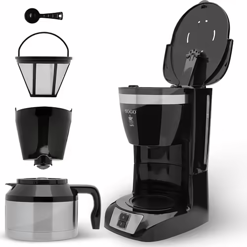 Sogo Cafetera Goteo 1L 800W 10 Tazas con Jara de Acero Inox (CAF-SS-5660) | 8425490133069 imagen 3